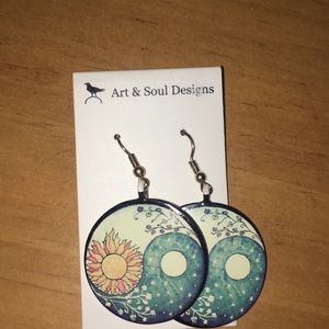 Yin/yang night/day earrings